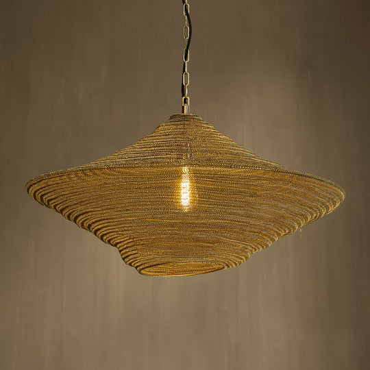 Suspension LOBERON Ferncroft en maillage minutieux d’anneaux en fer — photo produit