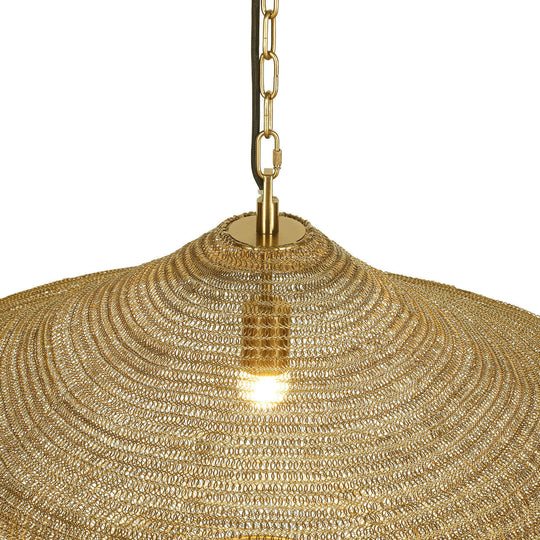 Suspension LOBERON Ferncroft en maillage minutieux d’anneaux en fer — photo produit