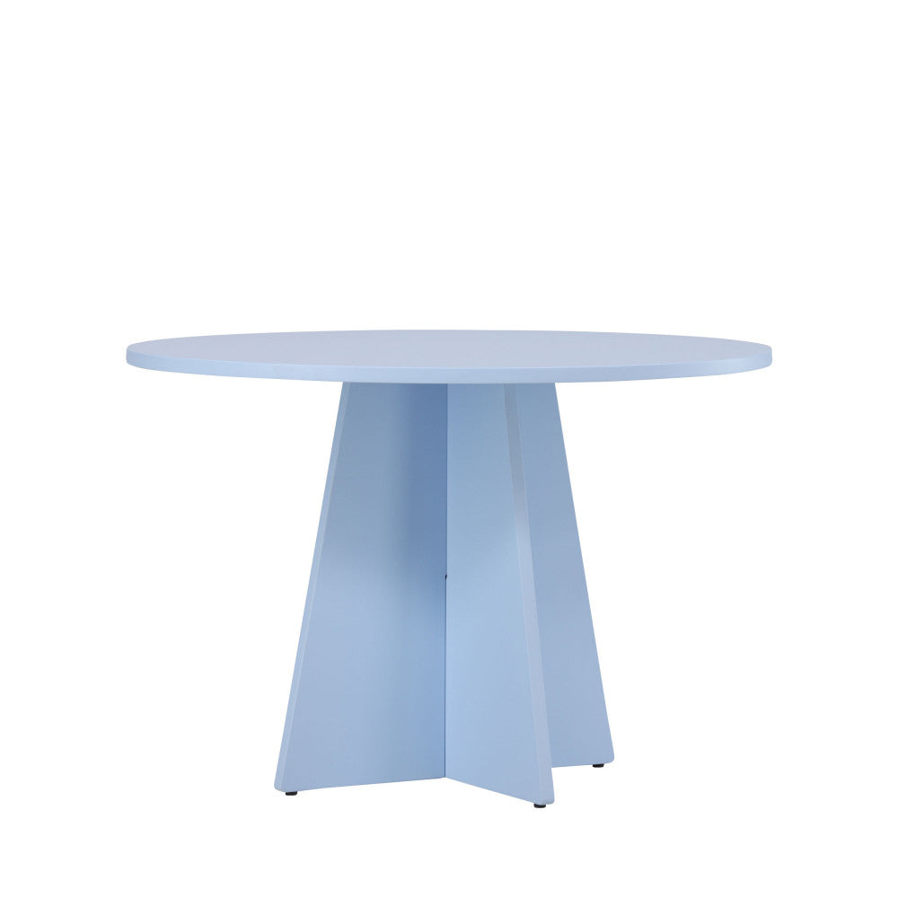 Table à manger DRAWER Bootcut 4 personnes ronde en bois bleu