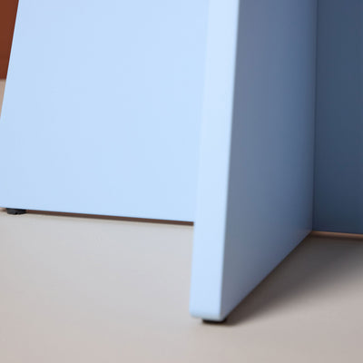 Table à manger DRAWER Bootcut 4 personnes ronde en bois bleu