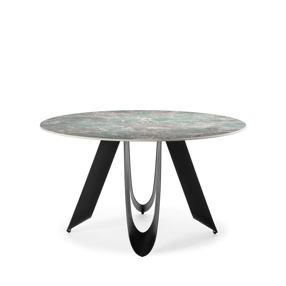 Table à manger ZALCOR 6 personnes ronde en céramique DRAWER