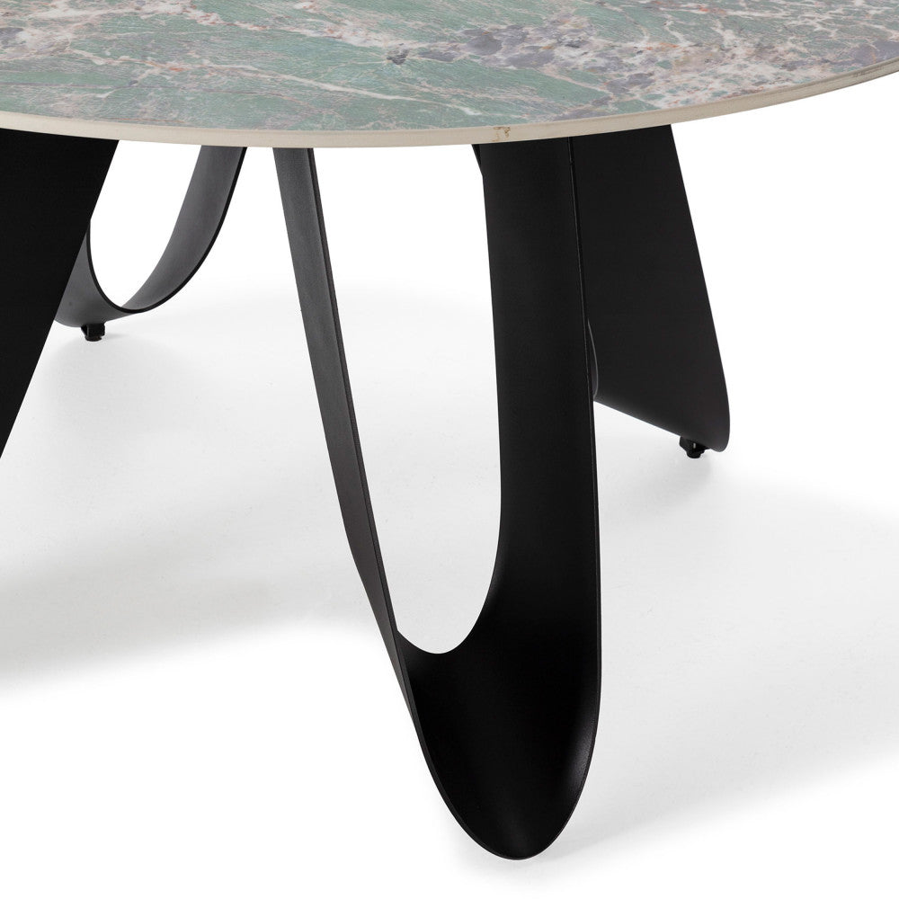 Table à manger ZALCOR 6 personnes ronde en céramique DRAWER