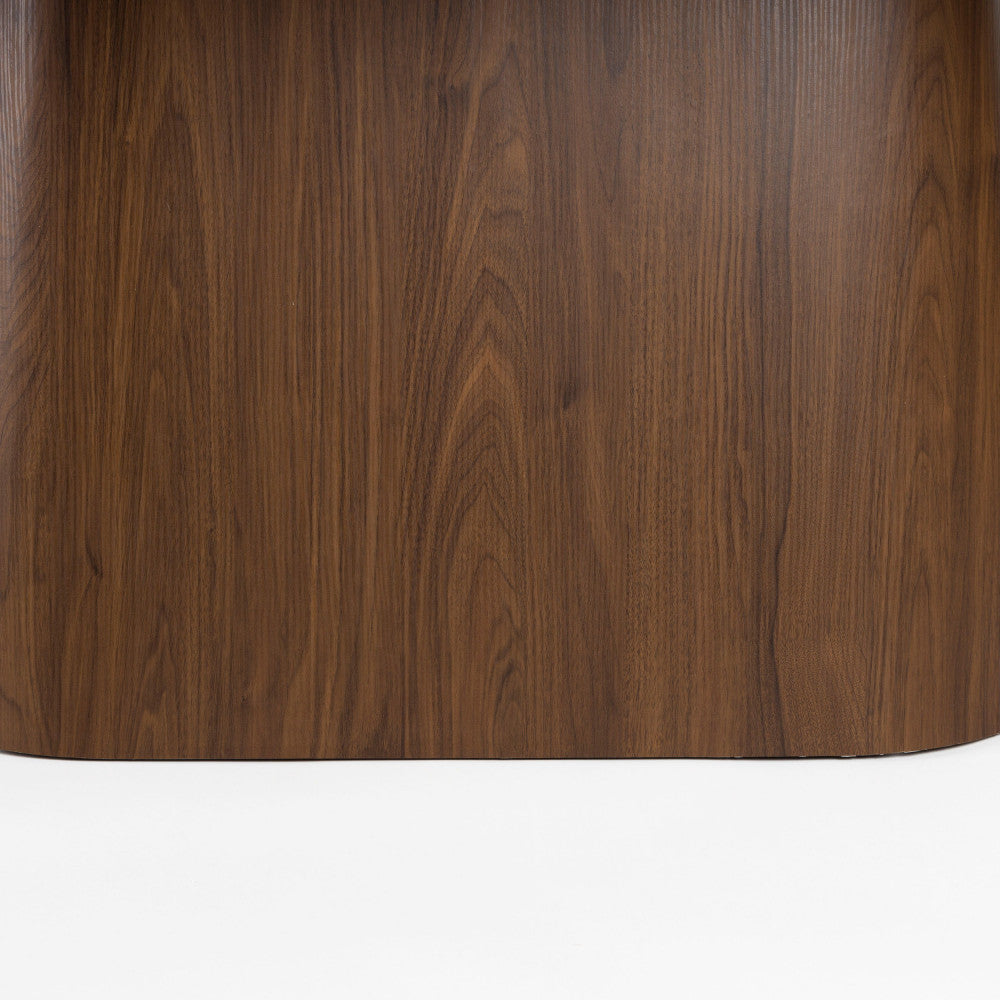 Table à manger ovale DRAWER Almira 8 personnes en pierre et bois foncé