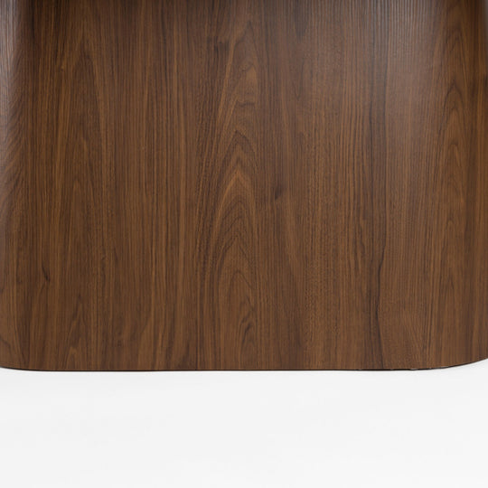 Table à manger ovale DRAWER Almira 8 personnes en pierre et bois foncé