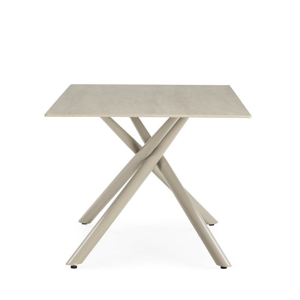 Table à manger DRAWER Vika 8 personnes en céramique et métal