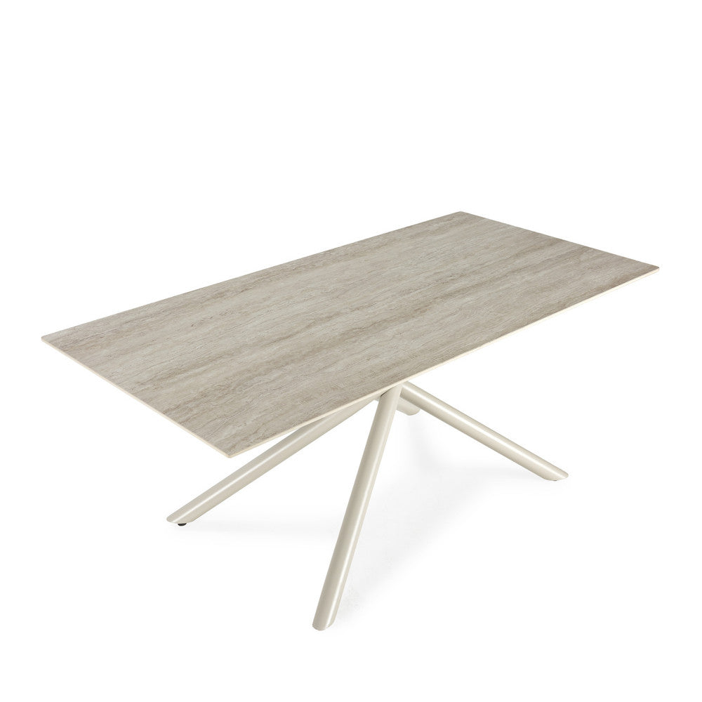 Table à manger DRAWER Vika 8 personnes en céramique et métal