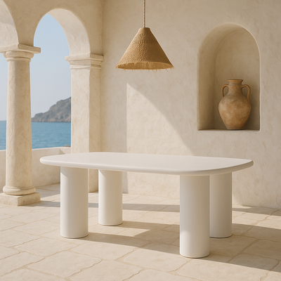 Table à manger 6 personnes organique en fibre de ciment Drawer