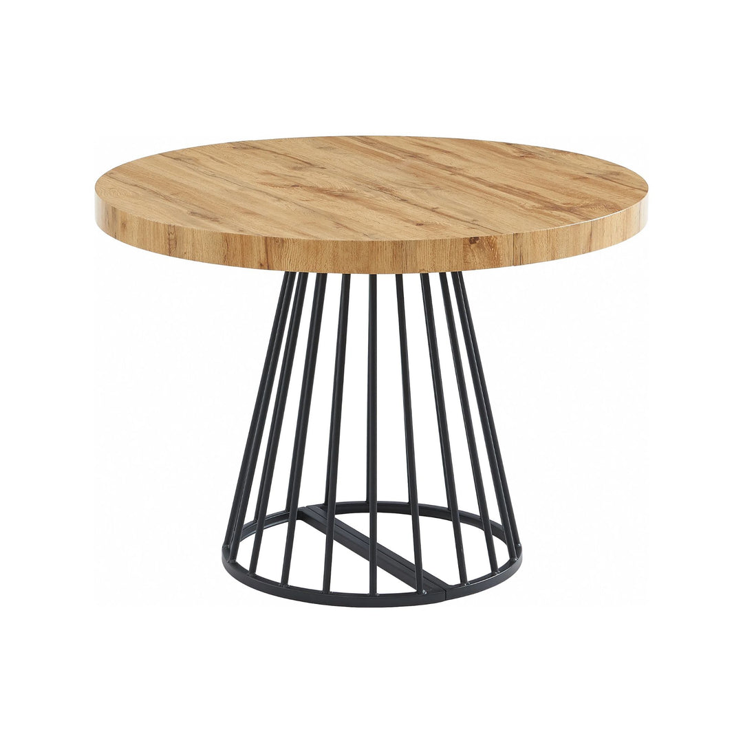 Table à manger extensible 2 à 12 personnes VENTE UNIQUE Firela en MDF et acier naturel et noir