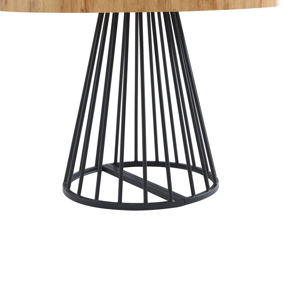 Table à manger extensible 2 à 12 personnes VENTE UNIQUE Firela en MDF et acier naturel et noir