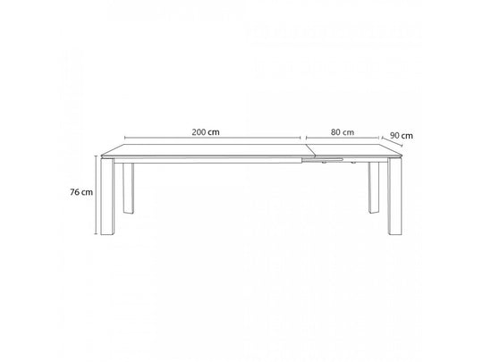 Table à manger extensible BOBOCHIC Hortense en chêne massif 200cm