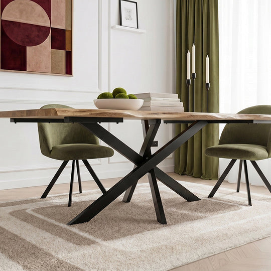 Table à manger extensible BOBOCHIC Zelie chêne massif 160 à 240cm
