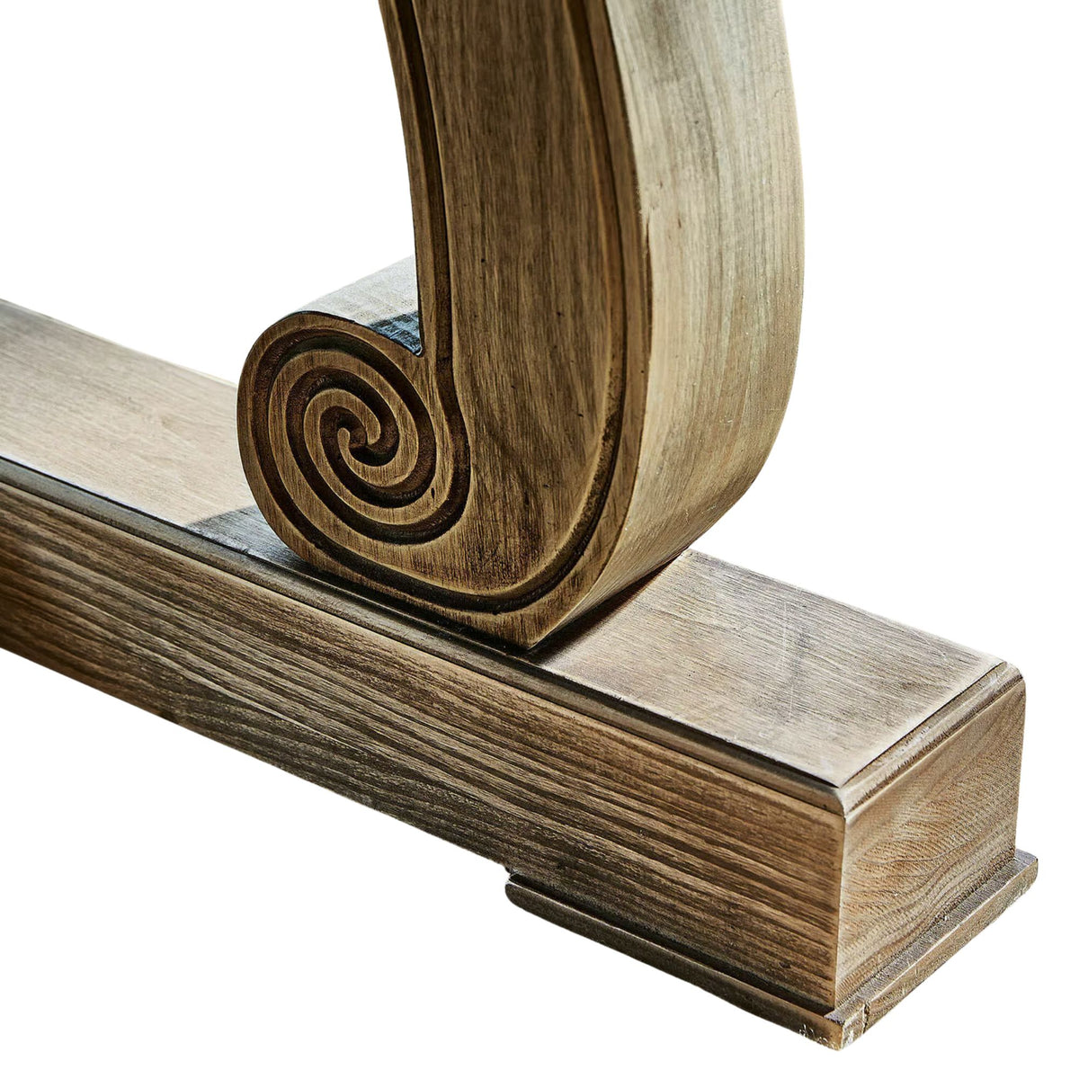 Table à manger LOBERON Campbelltown en bois de sapin revalorisé avec motif intarsia