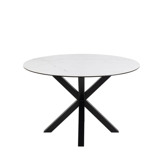 Table à manger 4 places ronde en céramique et métal Drawer - Léger défaut