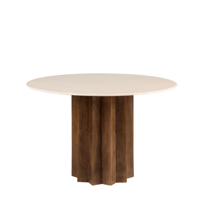 Table à manger DRAWER 4 personnes ronde en marbre et bois massif