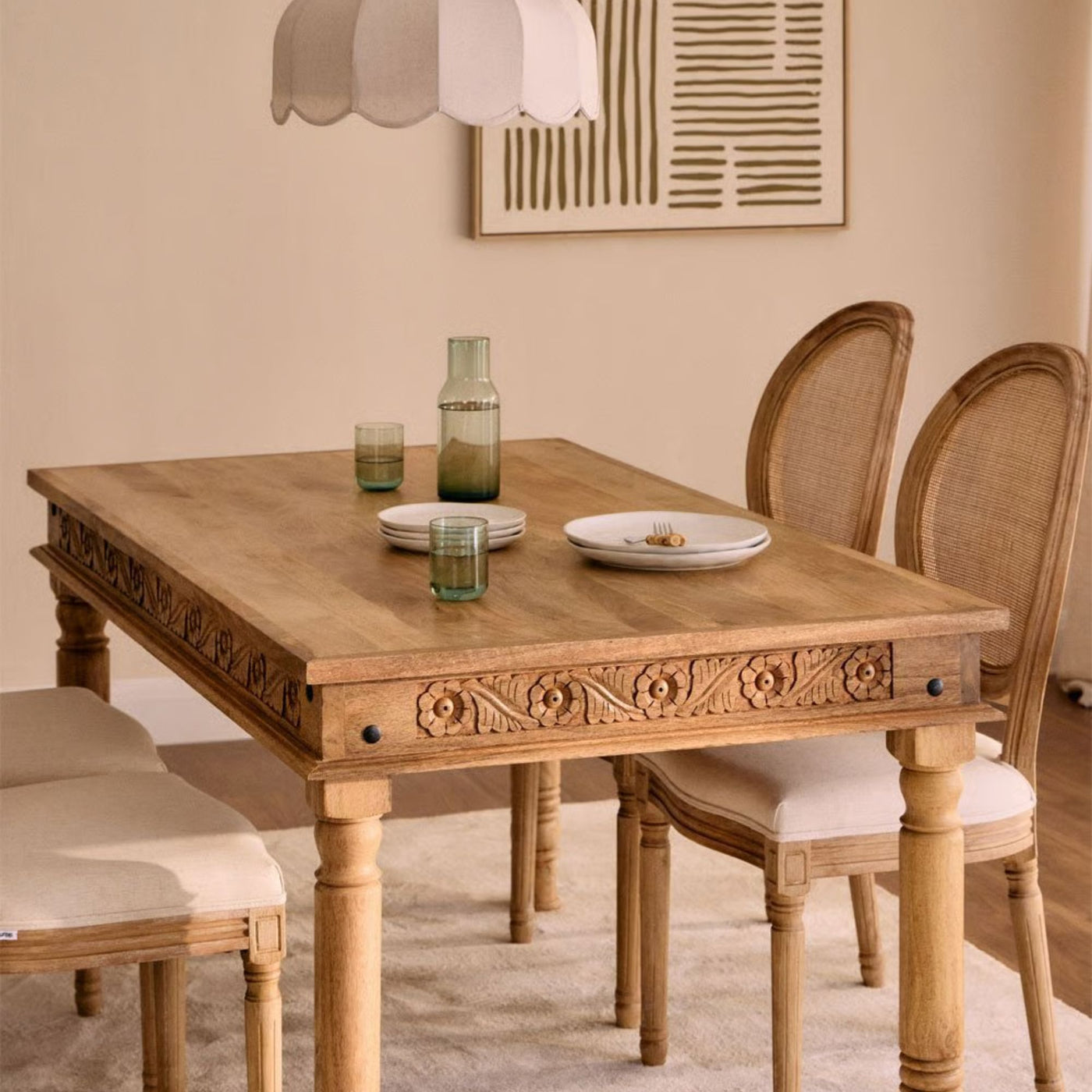 Table à manger SKLUM Taraz rectangulaire 160x90 cm en bois de manguier