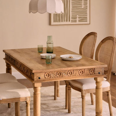 Table à manger SKLUM Taraz rectangulaire 160x90 cm en bois de manguier