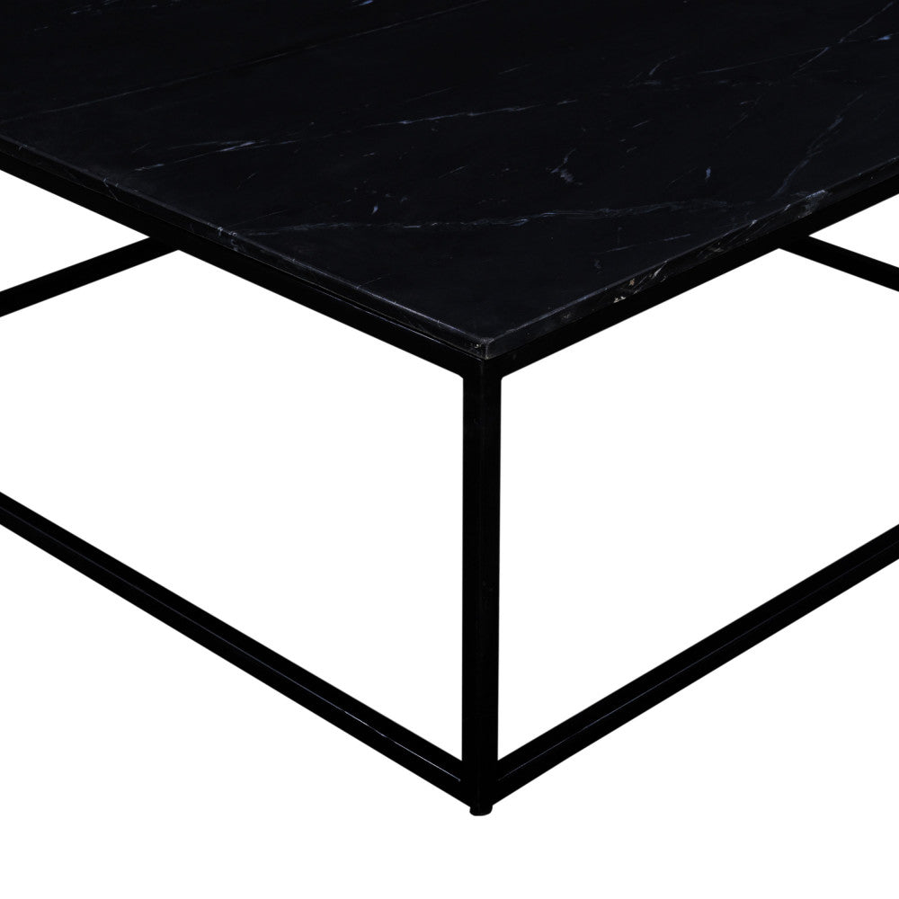 Table basse carrée SAKU en marbre et métal 100x100cm DRAWER