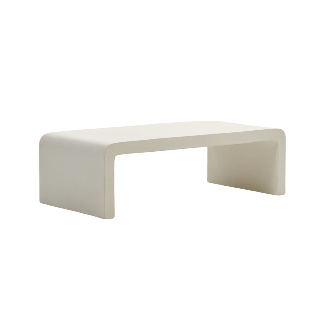 Table basse KAVE HOME Aiguablava en ciment blanc 135x65cm