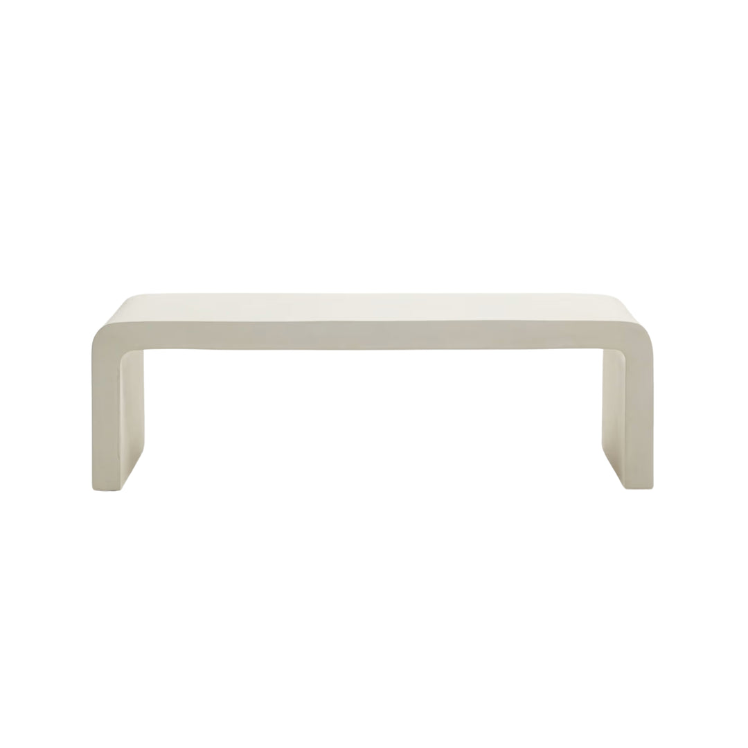 Table basse KAVE HOME Aiguablava en ciment blanc 135x65cm