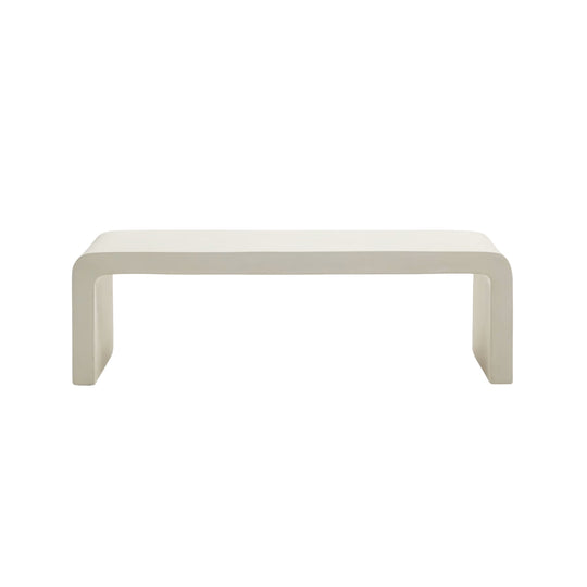 Table basse KAVE HOME Aiguablava en ciment blanc 135x65cm