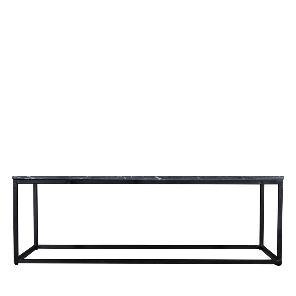 Table basse rectangulaire DRAWER Saku en marbre et métal 120x65cm