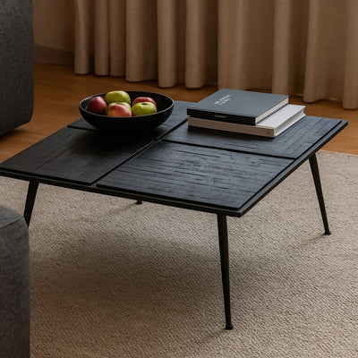 Table basse métal et teck