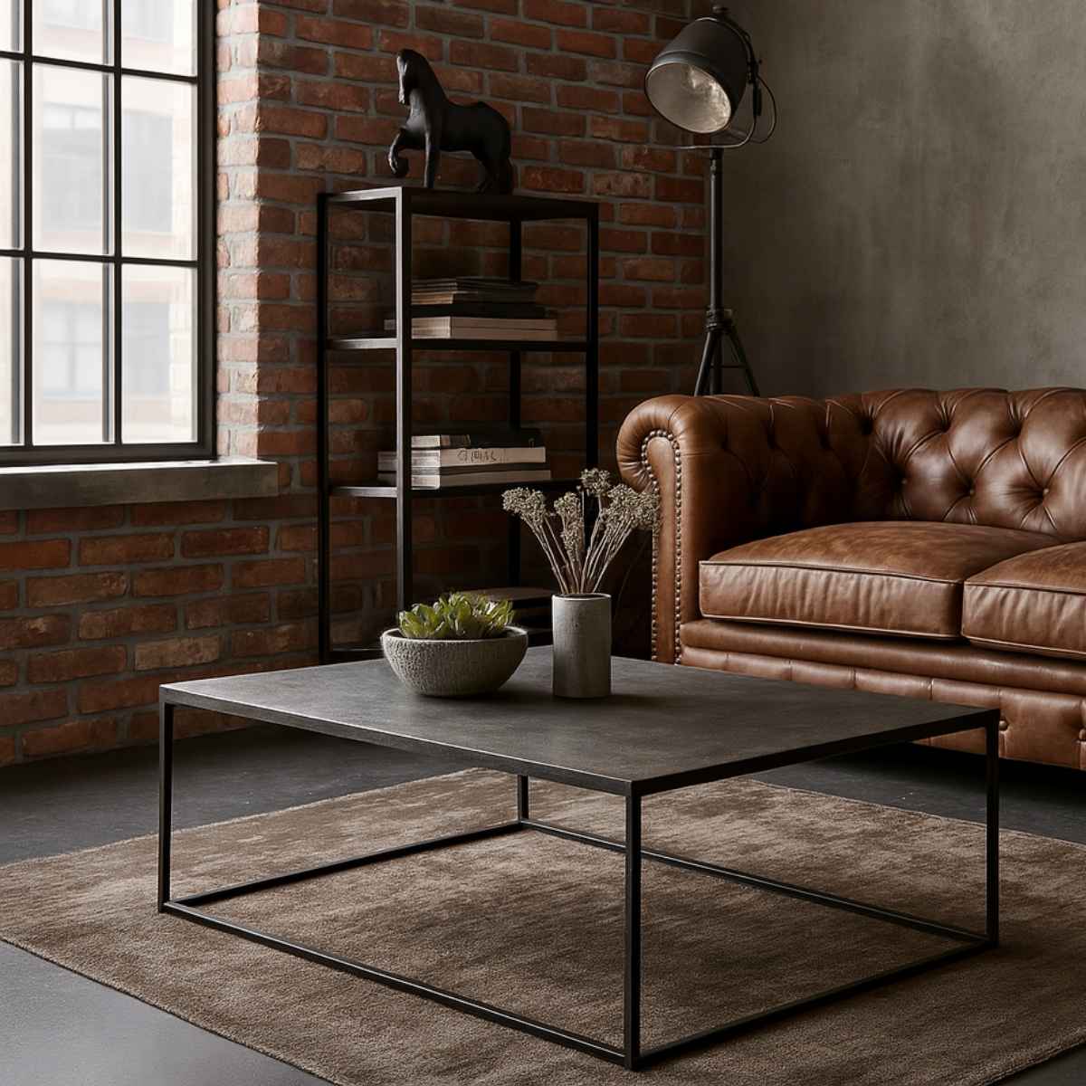 Table basse en aluminium noir