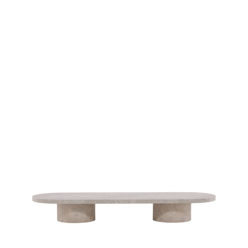 Table basse DRAWER Narvik ovale effet marbre 190x60cm