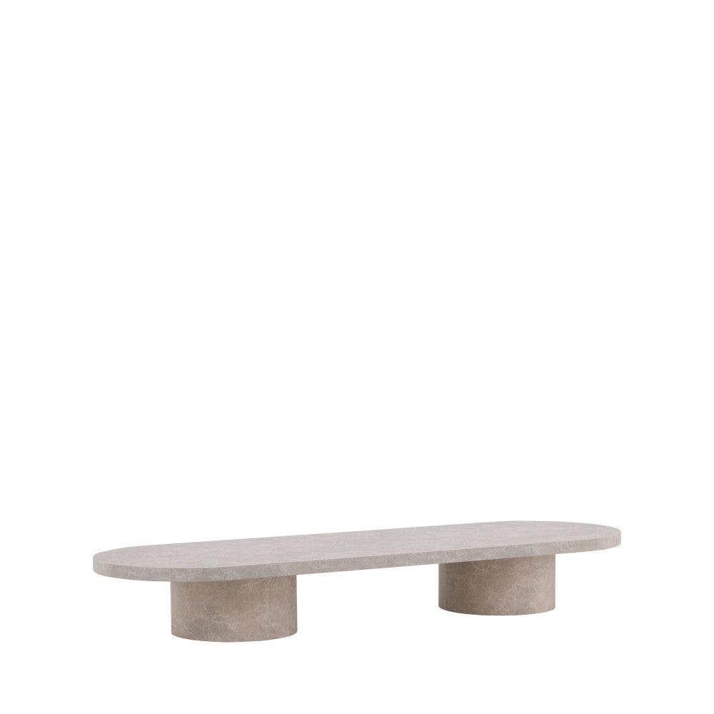 Table basse DRAWER Narvik ovale effet marbre 190x60cm