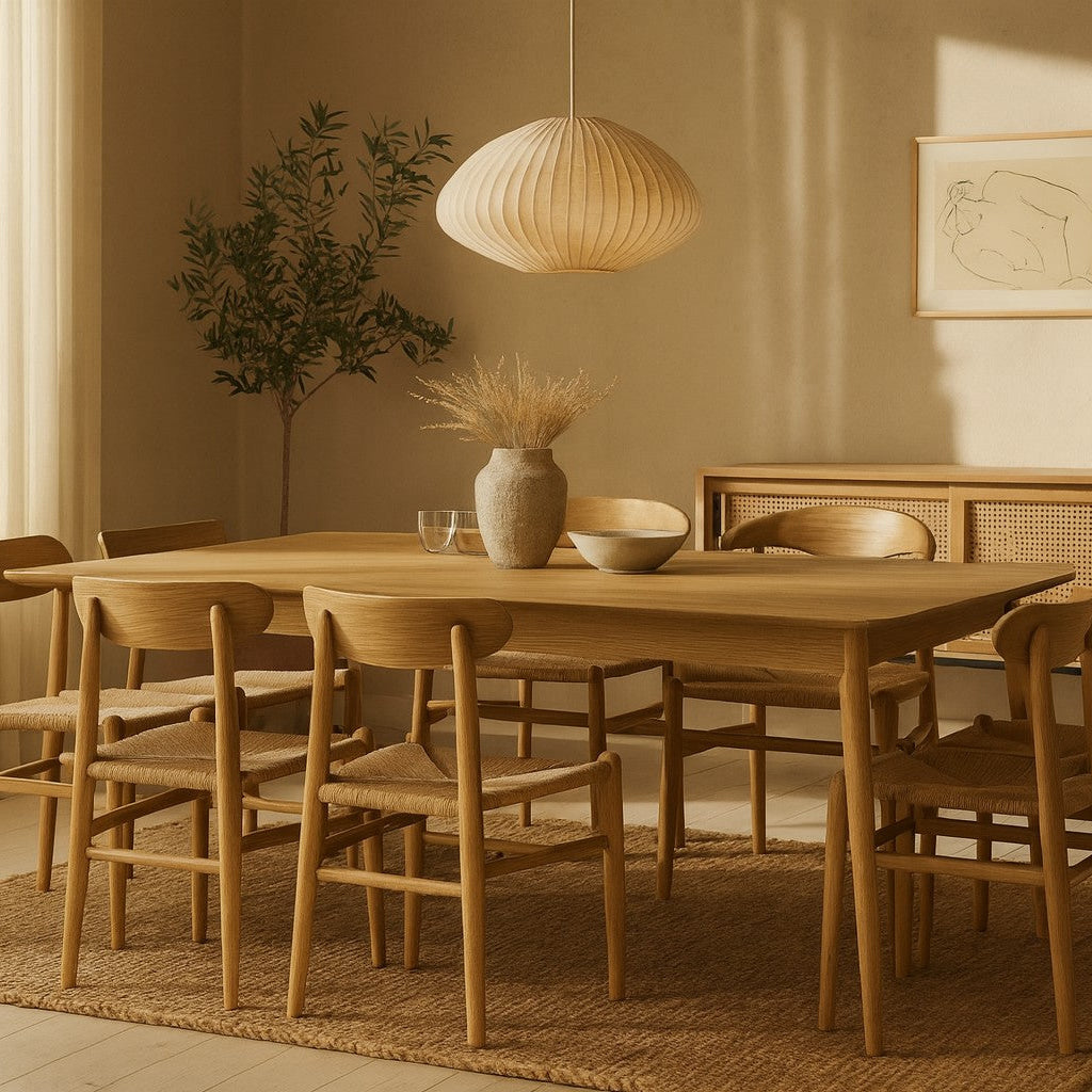 Table à  manger plaqué chêne 8 couverts, Biface La Redoute Interieurs