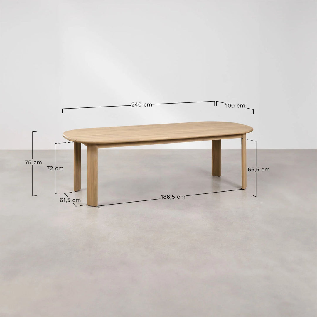 Table de jardin ovale SKLUM Uleno en bois d'acacia 240x100 cm