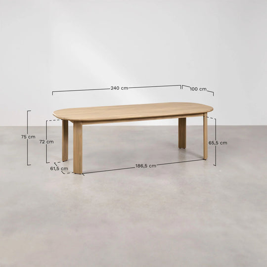 Table de jardin ovale SKLUM Uleno en bois d'acacia 240x100 cm