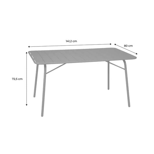 Table de jardin pliante SWEEEK Amélia 6 places en métal terre de sienne