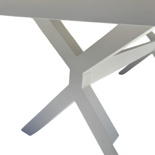 Table de jardin REMARQUABLE Abella 8 places en aluminium blanc