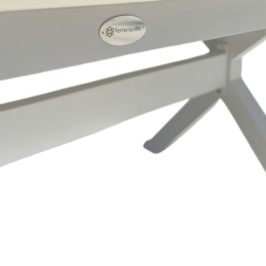 Table de jardin REMARQUABLE Abella 8 places en aluminium blanc