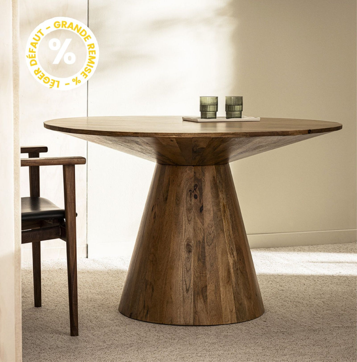 Table à manger DRAWER Wood 4 personnes ronde en bois ø120cm