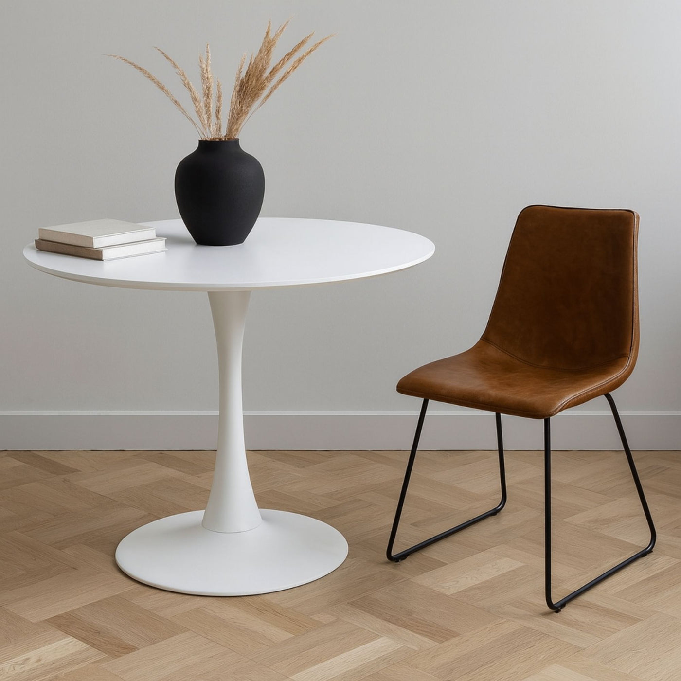 Table ronde LES TENDANCES Blaker Ø100cm Blanche