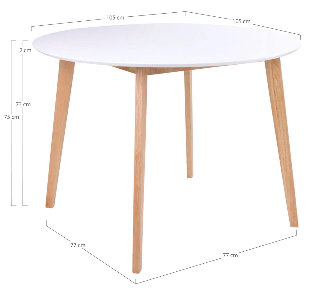 Table à manger ronde LES TENDANCES Vojens blanc