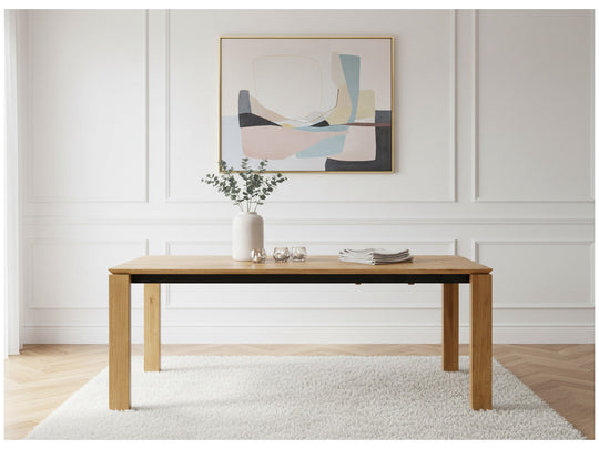 Table à manger extensible BOBOCHIC Hortense en chêne massif 200cm — photo produit