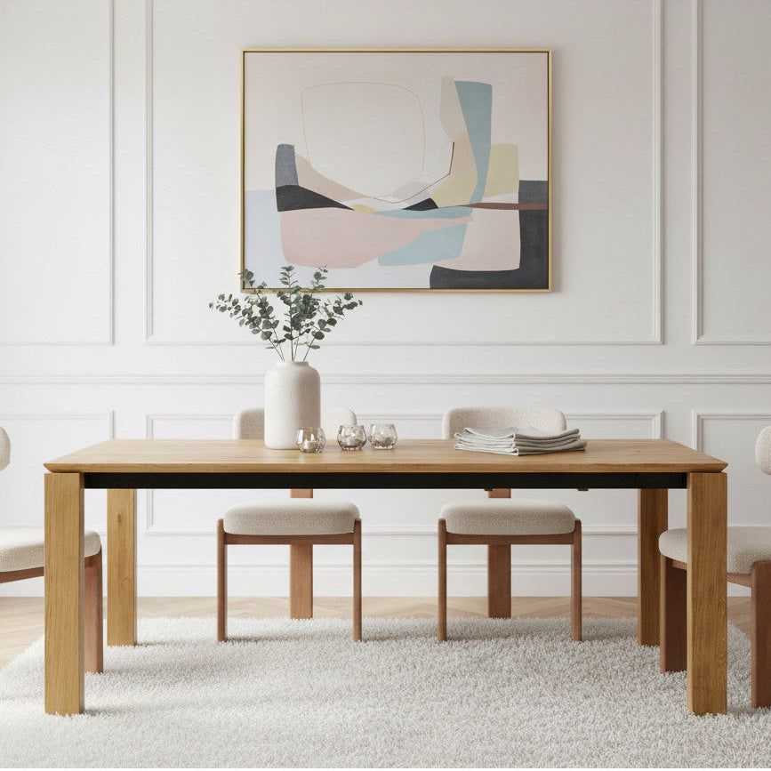 Table à manger extensible BOBOCHIC Hortense en chêne massif 200cm — photo produit