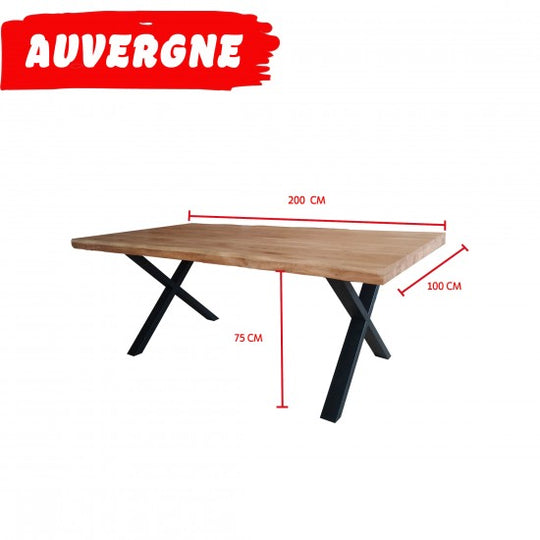 Table à manger Weber AUVERGNE chêne massif 200x100cm — photo produit