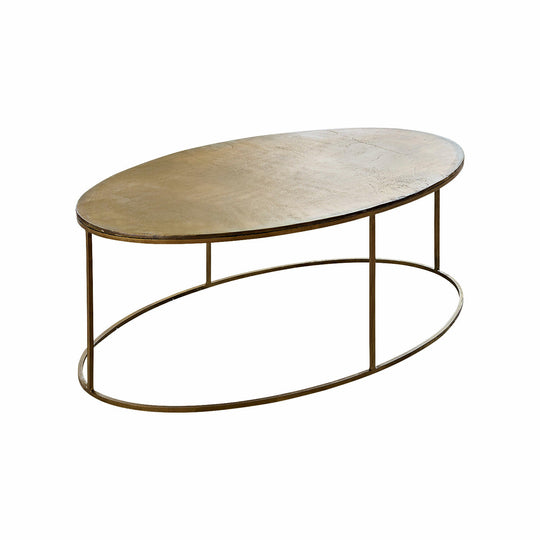 Table basse ovale LOBERON Leron en métal or vieilli — photo produit