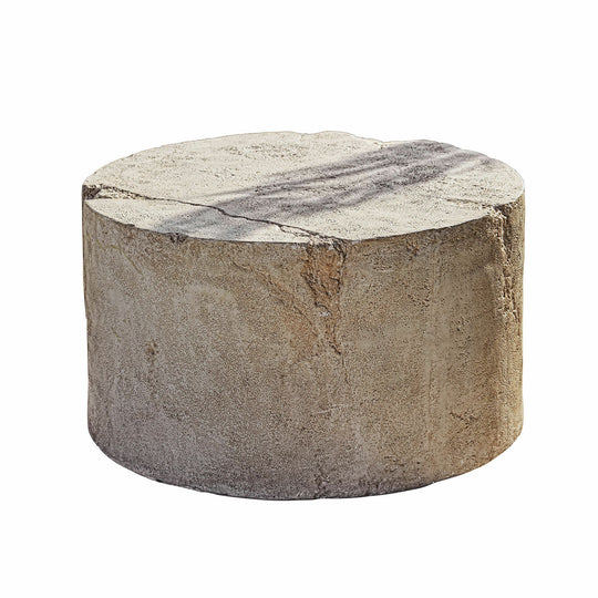 Table basse LOBERON Paxton ronde aspect pierre massif — photo produit