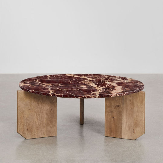 Table basse ronde SKLUM Lavinia marbre rouge Ø85 cm — photo produit