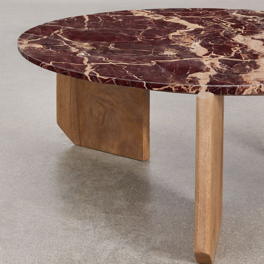 Table basse ronde SKLUM Lavinia marbre rouge Ø85 cm — photo produit