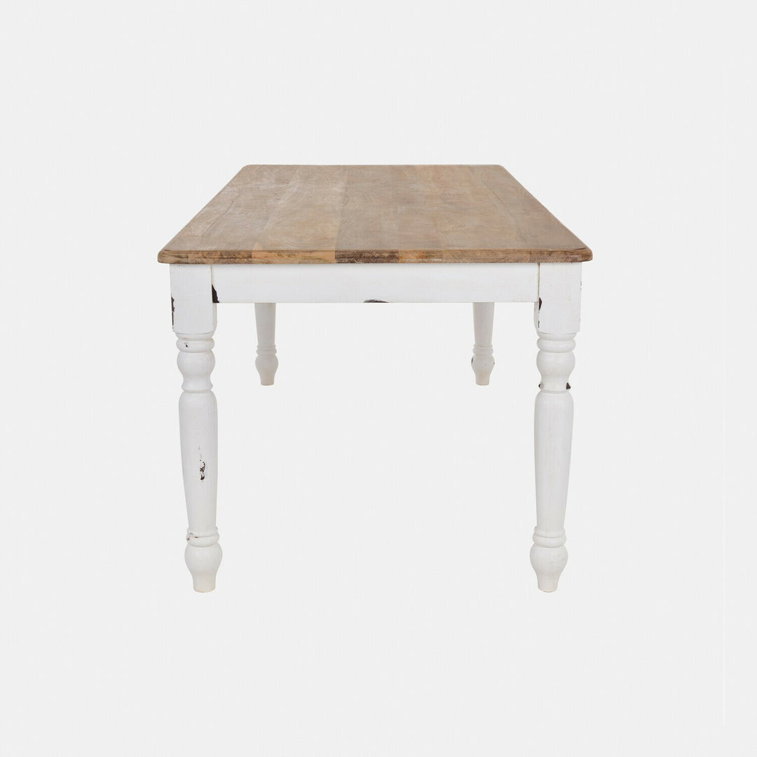 Table à manger MONT LISAN Blanc Vieilli 160cm — photo produit