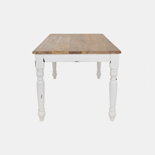 Table à manger MONT LISAN Blanc Vieilli 160cm — photo produit