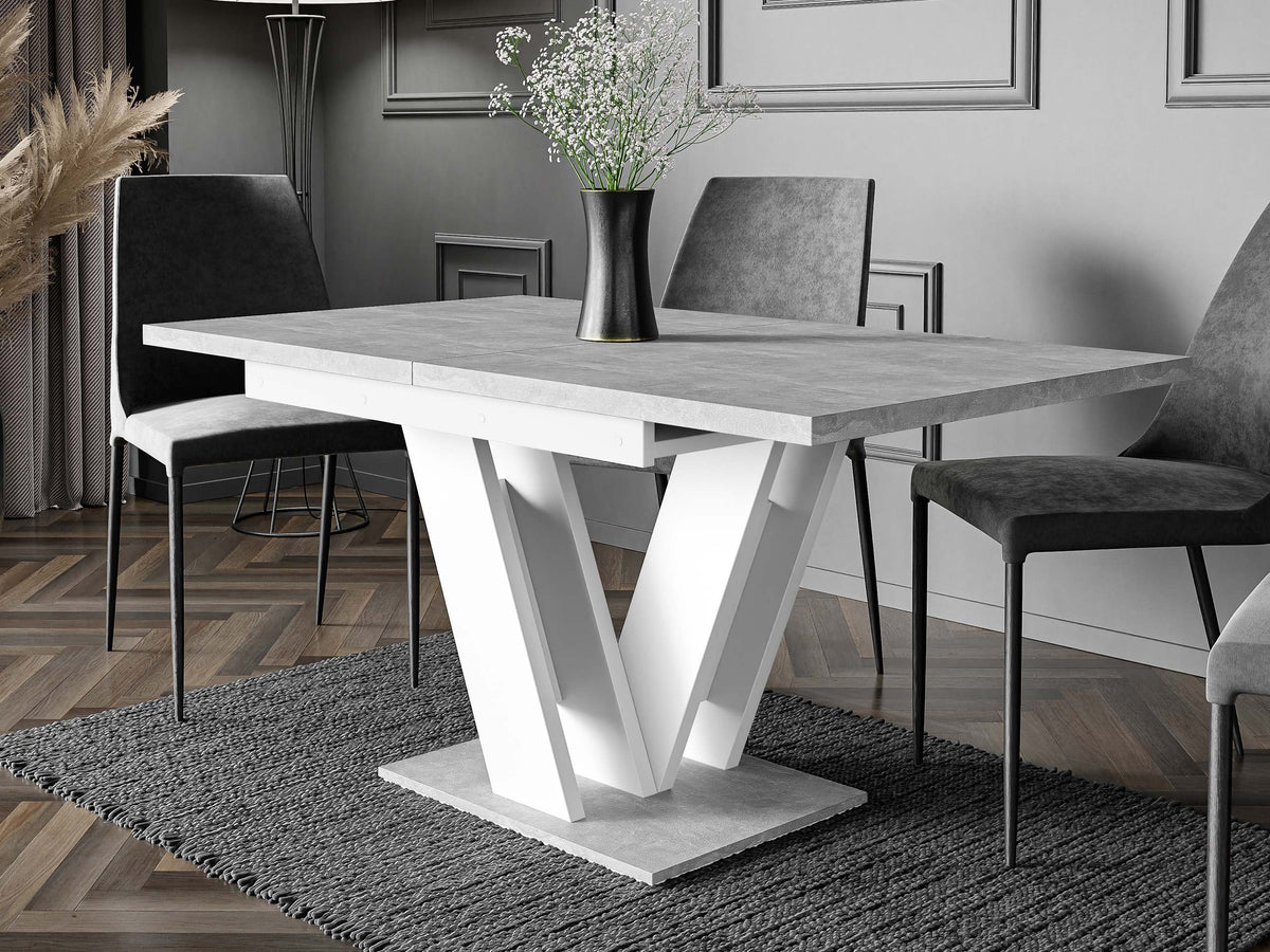Table extensible MOBILIER 1 Musus blanc brillant — photo produit