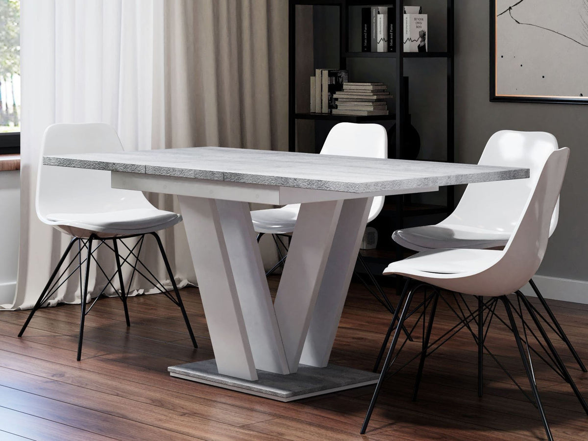 Table extensible MOBILIER 1 Musus blanc brillant — photo produit