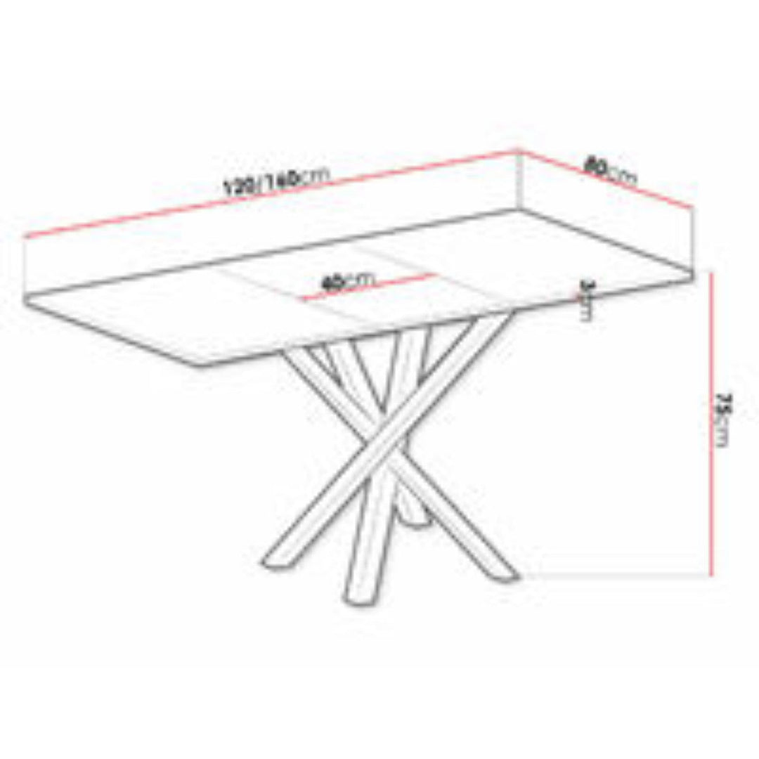 Table VENMAVA 112 occasion 75x80x120cm Stratifié Métal
